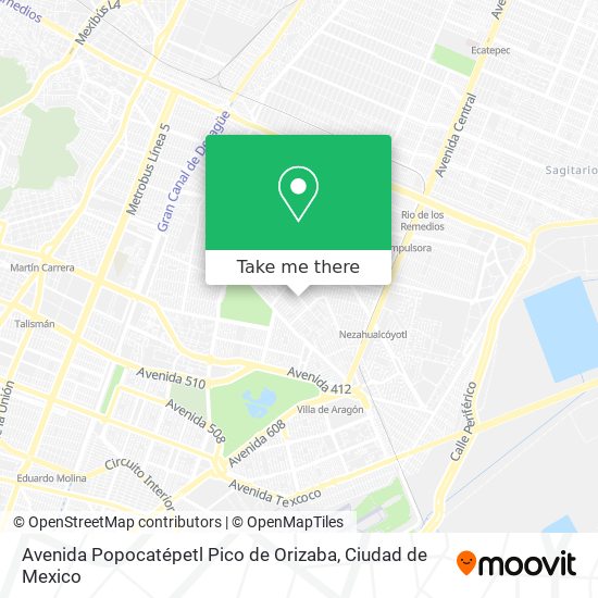 Avenida Popocatépetl Pico de Orizaba map