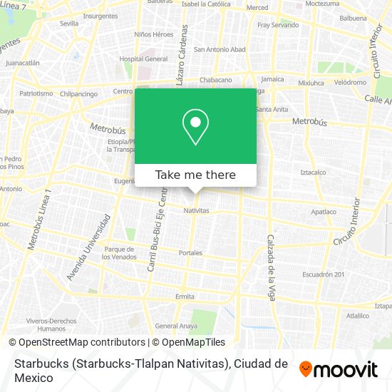 Starbucks (Starbucks-Tlalpan Nativitas) map