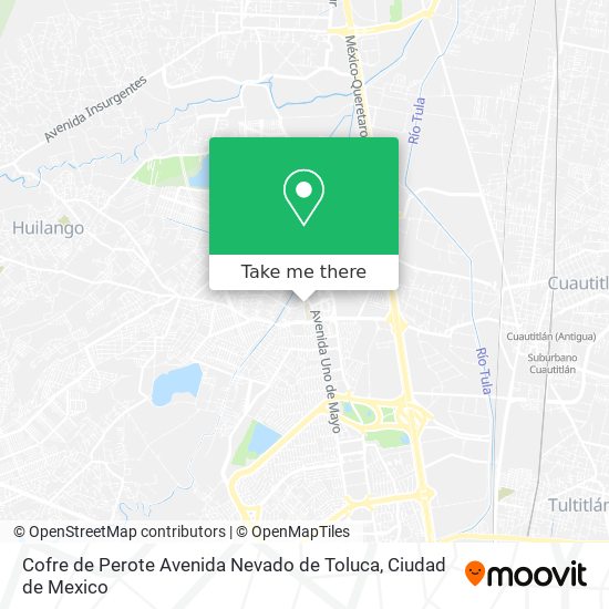 Mapa de Cofre de Perote Avenida Nevado de Toluca
