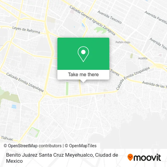 Benito Juárez Santa Cruz Meyehualco map