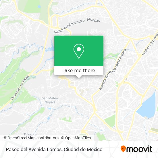 Paseo del Avenida Lomas map