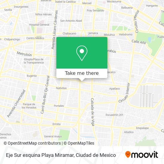 Mapa de Eje Sur esquina Playa Miramar