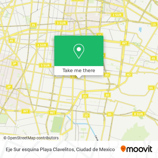 Eje Sur esquina Playa Clavelitos map