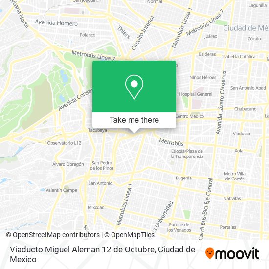 Viaducto Miguel Alemán 12 de Octubre map