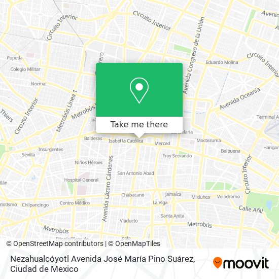 Mapa de Nezahualcóyotl Avenida José María Pino Suárez