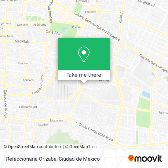 Mapa de Refaccionaria Orizaba