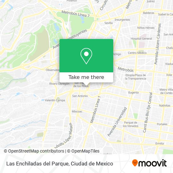 Mapa de Las Enchiladas del Parque