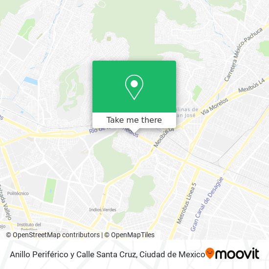 Mapa de Anillo Periférico y Calle Santa Cruz