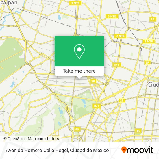 Avenida Homero Calle Hegel map