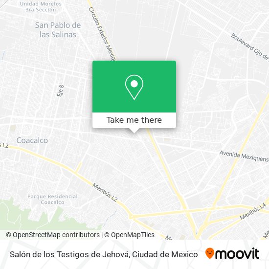 Mapa de Salón de los Testigos de Jehová