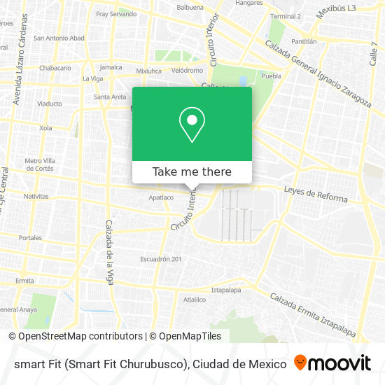 Mapa de smart Fit (Smart Fit Churubusco)