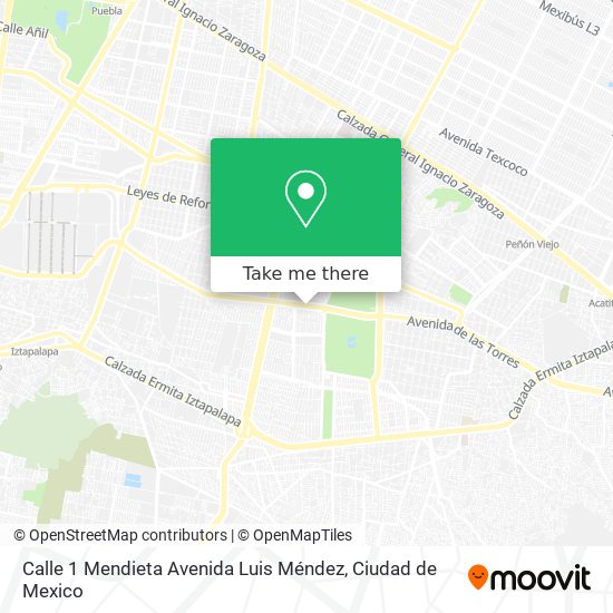 Calle 1 Mendieta Avenida Luis Méndez map