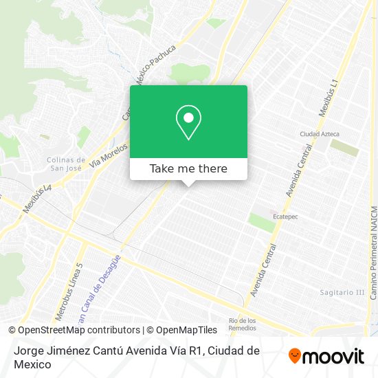 Mapa de Jorge Jiménez Cantú Avenida Vía R1