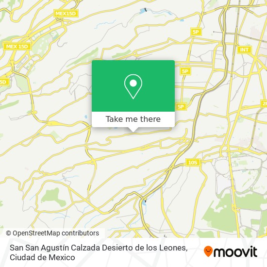 San San Agustín Calzada Desierto de los Leones map