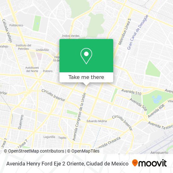 Mapa de Avenida Henry Ford Eje 2 Oriente