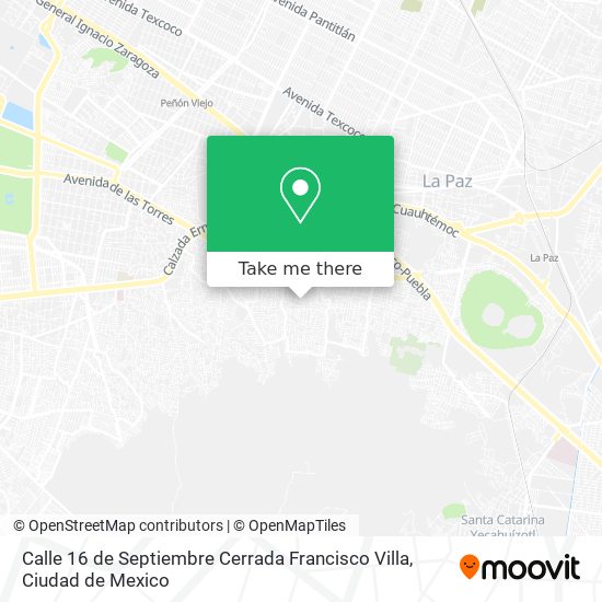 Mapa de Calle 16 de Septiembre Cerrada Francisco Villa