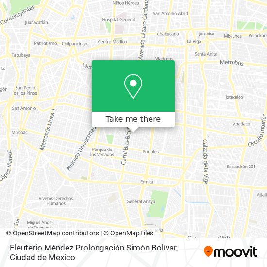 Eleuterio Méndez Prolongación Simón Bolívar map