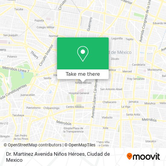 Mapa de Dr. Martínez Avenida Niños Héroes
