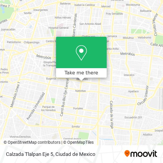 Mapa de Calzada Tlalpan Eje 5