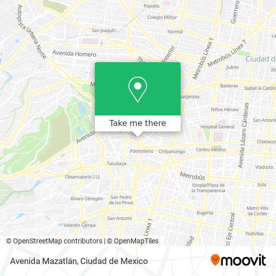 Avenida Mazatlán map