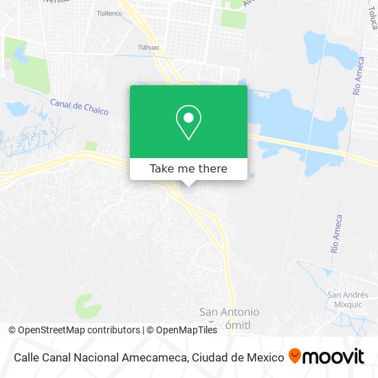 Calle Canal Nacional Amecameca map