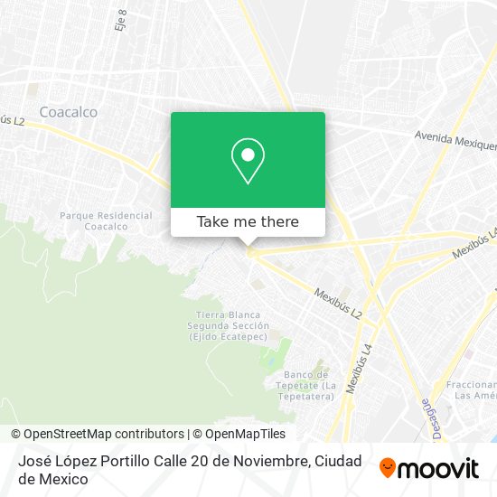 José López Portillo Calle 20 de Noviembre map