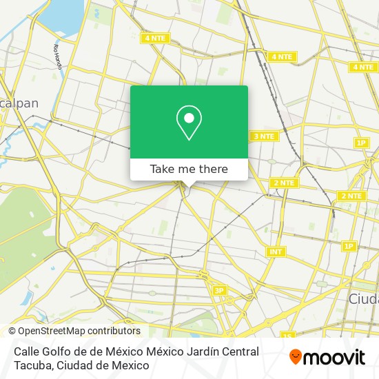 Mapa de Calle Golfo de de México México Jardín Central Tacuba