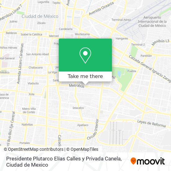 Presidente Plutarco Elías Calles y Privada Canela map