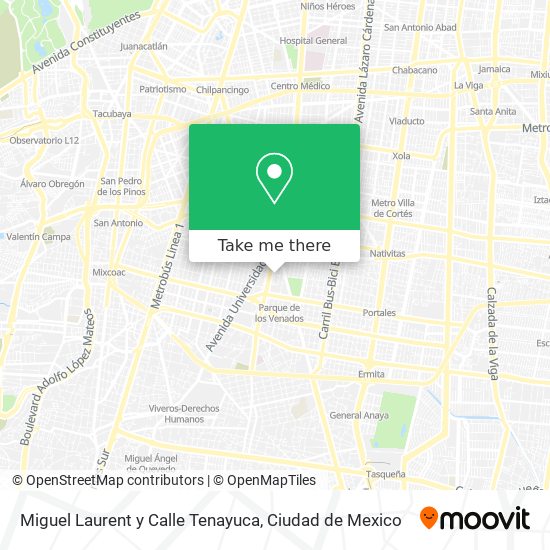 Miguel Laurent y Calle Tenayuca map