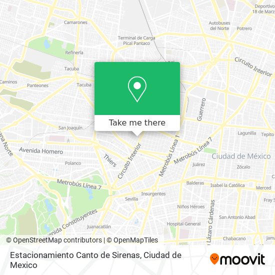 Estacionamiento Canto de Sirenas map