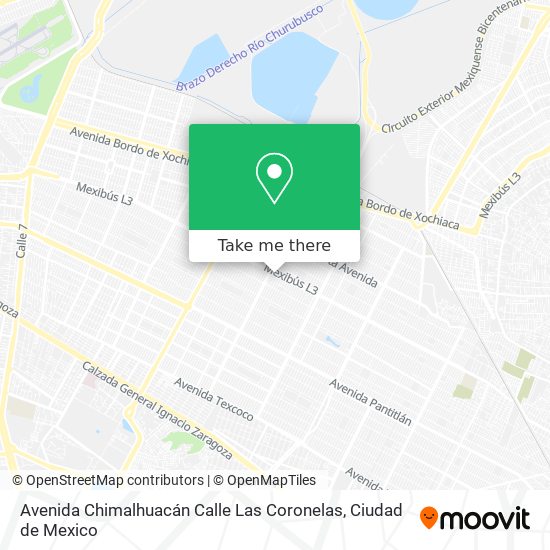 Avenida Chimalhuacán Calle Las Coronelas map