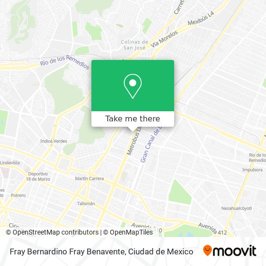 Mapa de Fray Bernardino Fray Benavente