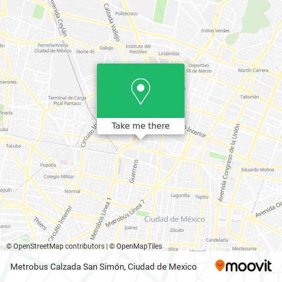 Mapa de Metrobus Calzada San Simón