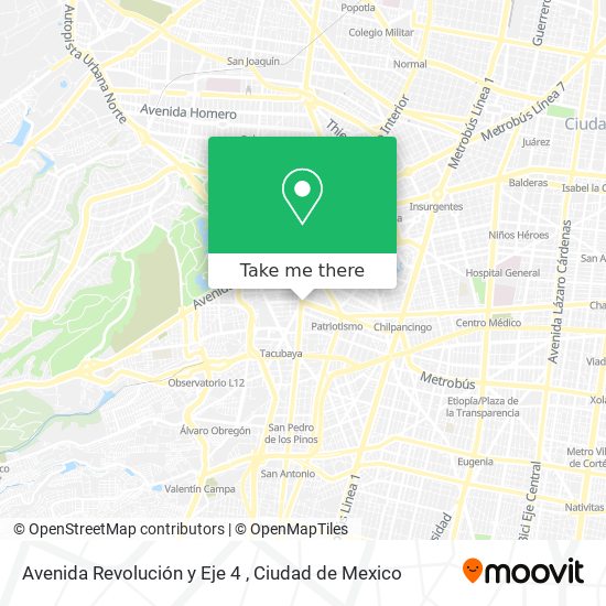 Avenida Revolución y Eje 4 map