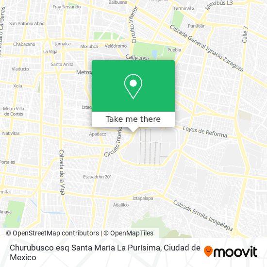 Churubusco esq Santa María La Purísima map
