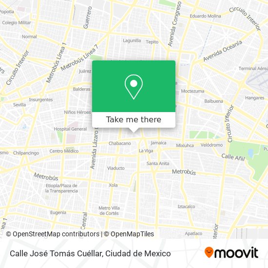 Mapa de Calle José Tomás Cuéllar