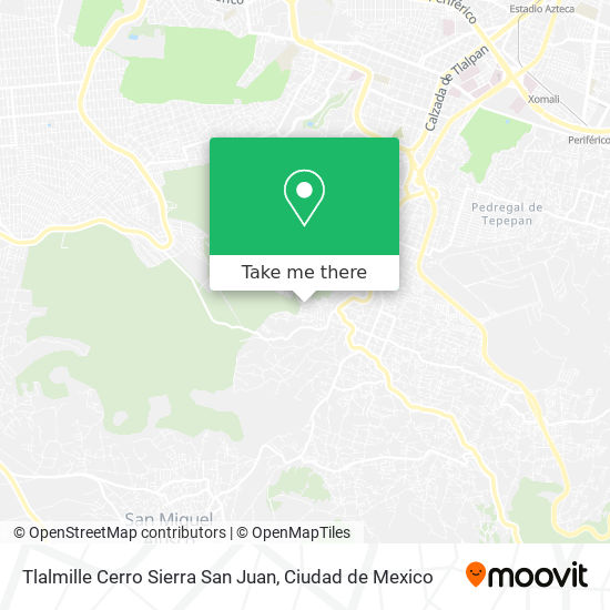 Tlalmille Cerro Sierra San Juan map