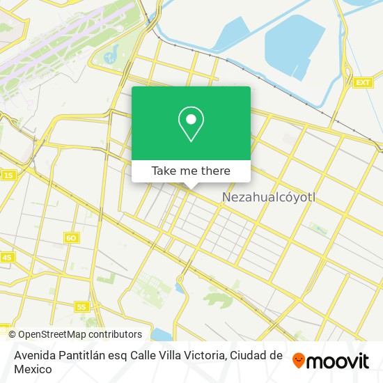 Mapa de Avenida Pantitlán esq Calle Villa Victoria