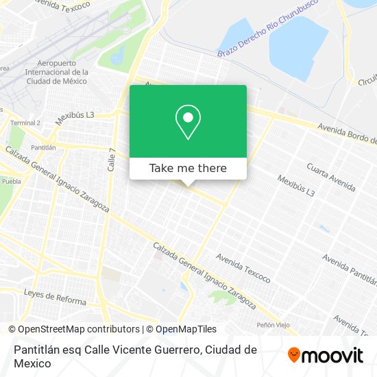 Mapa de Pantitlán esq Calle Vicente Guerrero