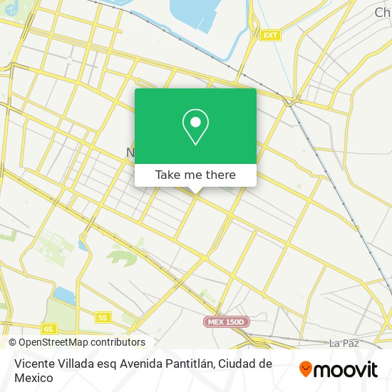 Vicente Villada esq Avenida Pantitlán map