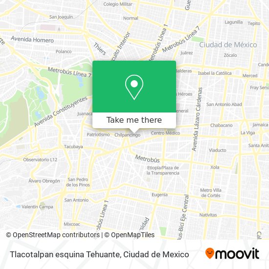 Mapa de Tlacotalpan esquina Tehuante
