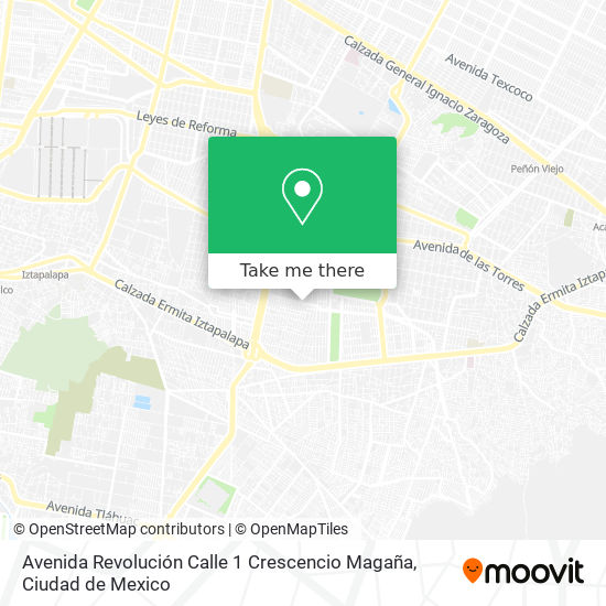 Mapa de Avenida Revolución Calle 1 Crescencio Magaña