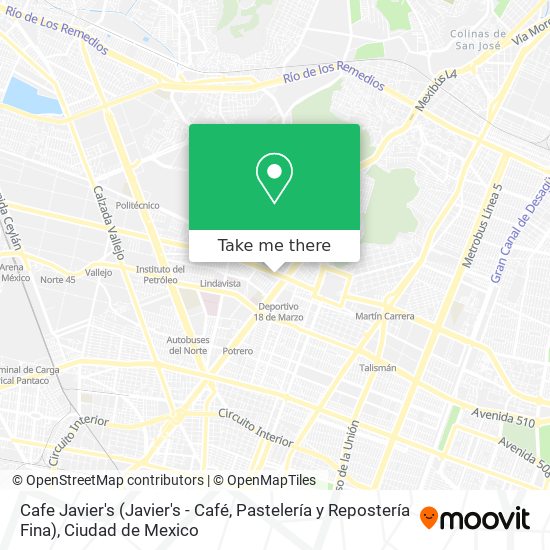 Mapa de Cafe Javier's (Javier's - Café, Pastelería y Repostería Fina)