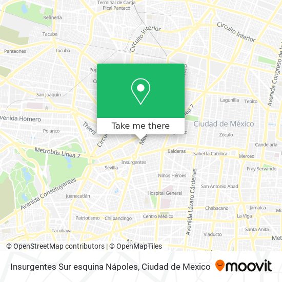 Insurgentes Sur esquina Nápoles map