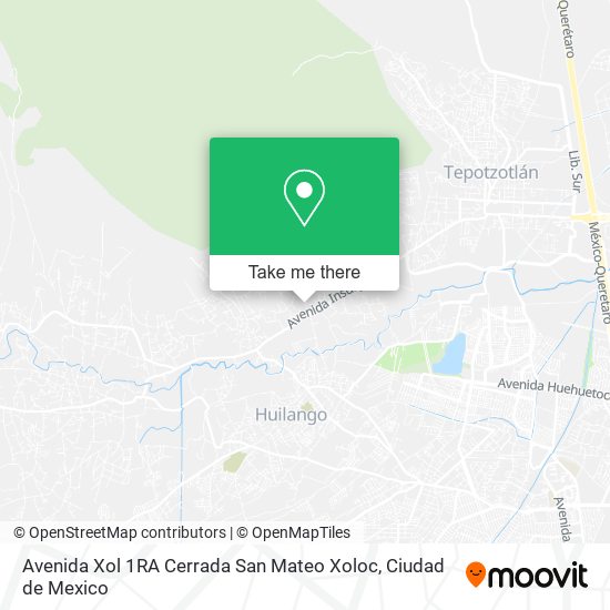 Mapa de Avenida Xol 1RA Cerrada San Mateo Xoloc