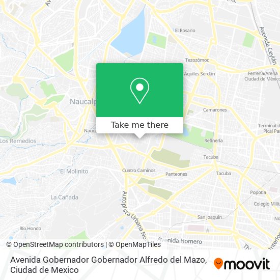 Avenida Gobernador Gobernador Alfredo del Mazo map