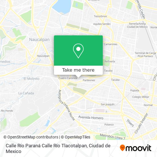 Mapa de Calle Río Paraná Calle Río Tlacotalpan