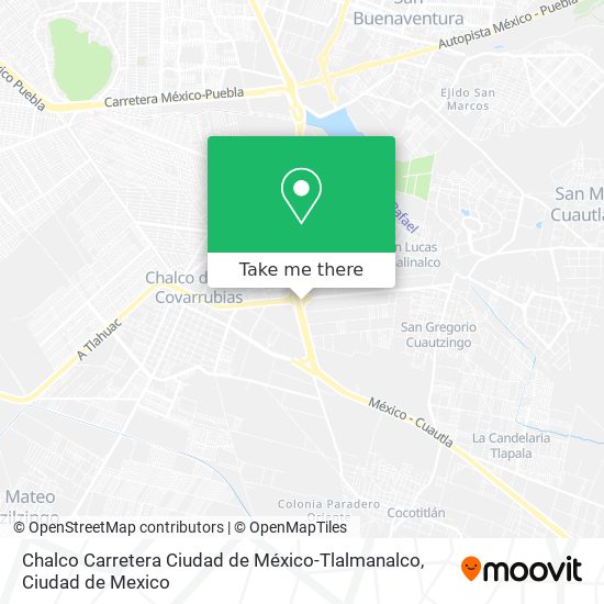 Chalco Carretera Ciudad de México-Tlalmanalco map