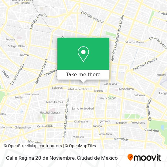 Calle Regina 20 de Noviembre map