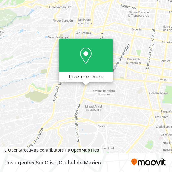 Insurgentes Sur Olivo map